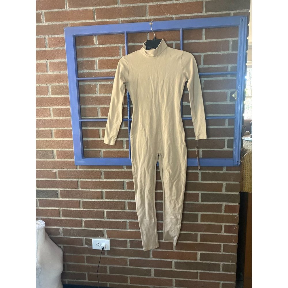 Bal Togs Adult Unisex Mock Neck Long Sleeve Unitard Nude S